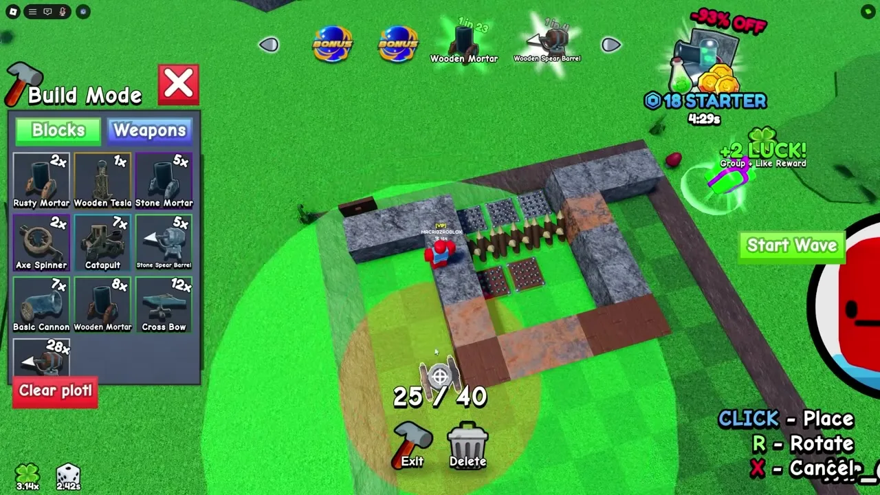 Early base with placement counter visible