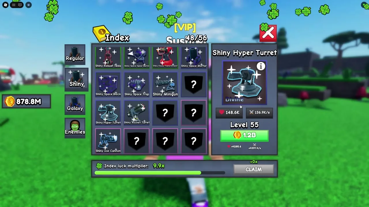 Shiny tab of the Build a Base RNG index